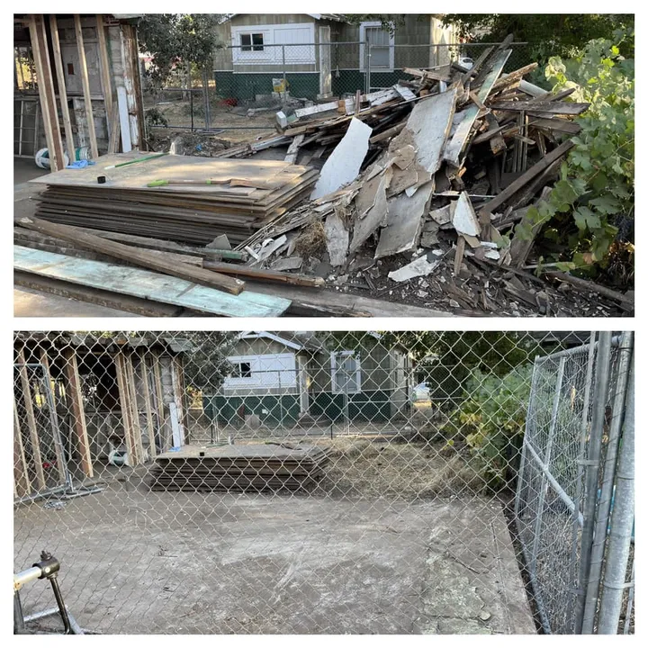 Construction debris scattered
